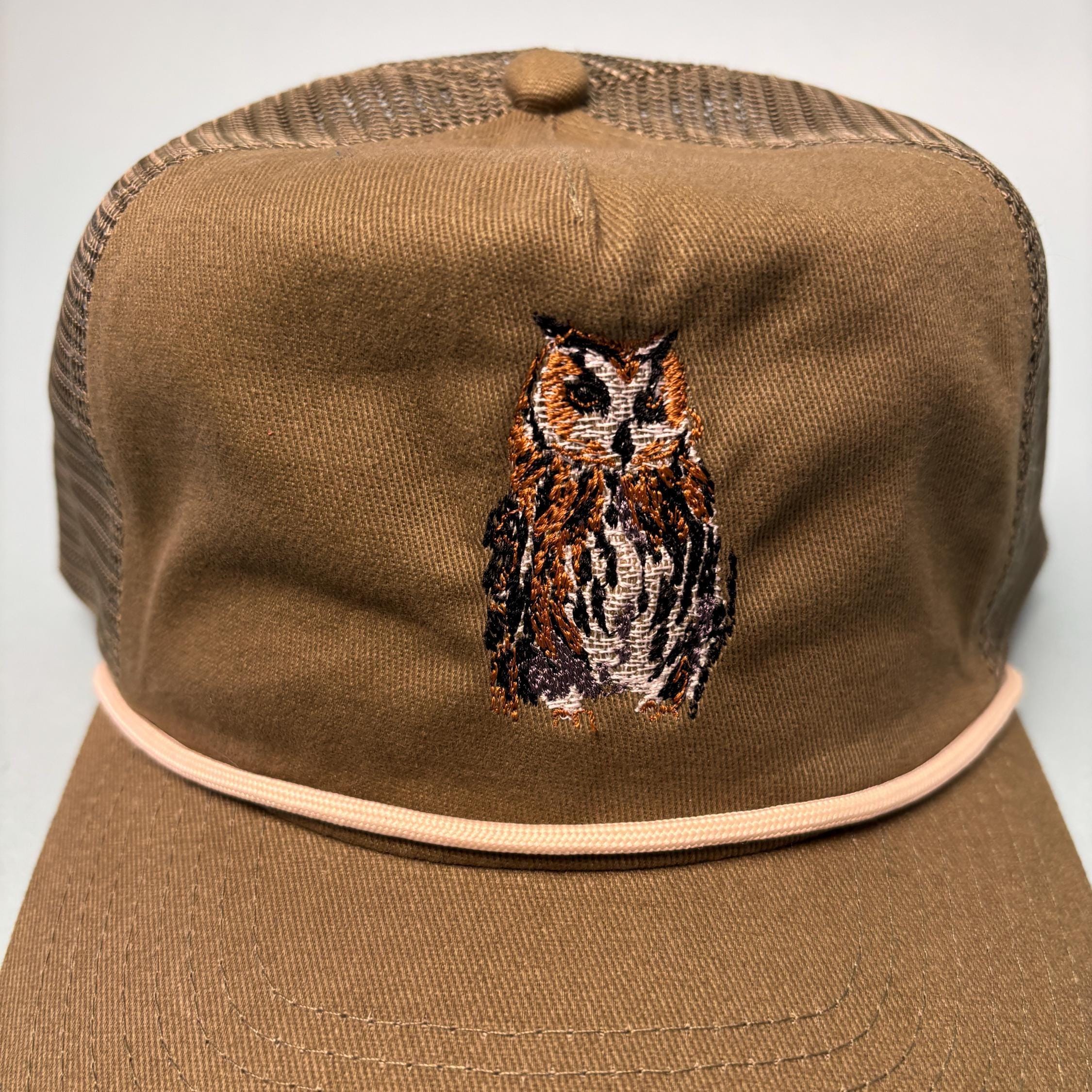 Embroidered Great Horned Owl Trucker Hat
