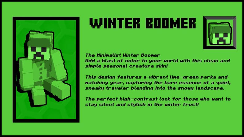 Minecraft Skin Pack PNG – 16 Winter Mob & Character Skins – Instant ...