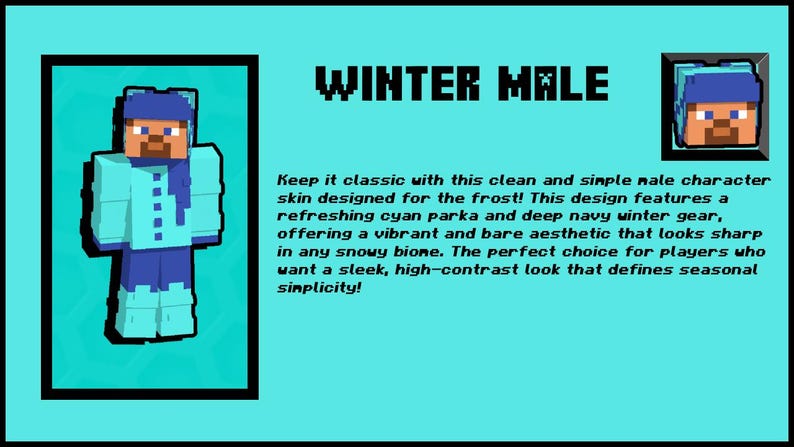 Minecraft Skin Pack PNG – 16 Winter Mob & Character Skins – Instant ...