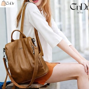 レディース 盗難防止 ソフトPUレザー バックパック ヴィンテージスタイル ショルダーバッグ 大容量