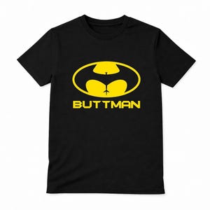 Buttman batman parody shirt, funny adult humor tee, comic book parody, gag gift shirt, crude humor clothing, novelty t-shirt