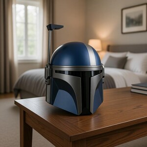 Mandalorian Style Helmet | Sci-Fi Cosplay Armor | Bounty Hunter Inspired Helmet | Space Warrior Prop | Mando Look image 3