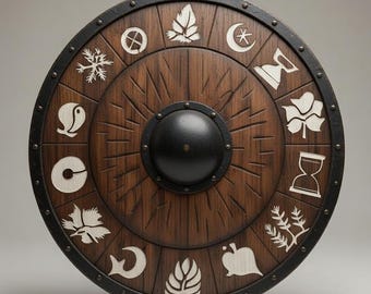 Handmade Wood & Steel Viking Shield – 24" Medieval Battle Armor