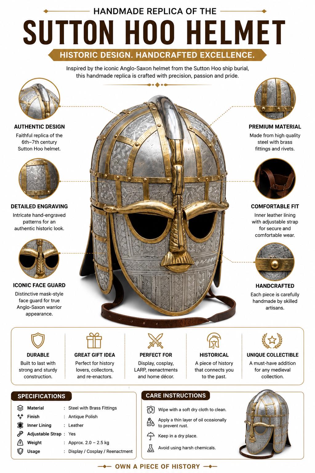 Sutton Display Stand Sutton Hoo Style Anglo Saxon Helmet With Display Stand – Handcrafted ...