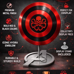 Hydra Captain Shield Metal Replica | 24 Inch steel Cosplay & Display Prop image 2