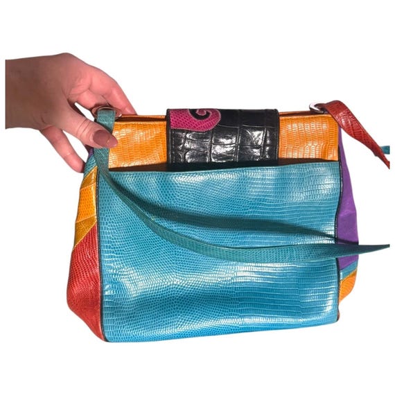 Sharif Patchwork Snakeskin Leather Crossbody Bag … - image 5