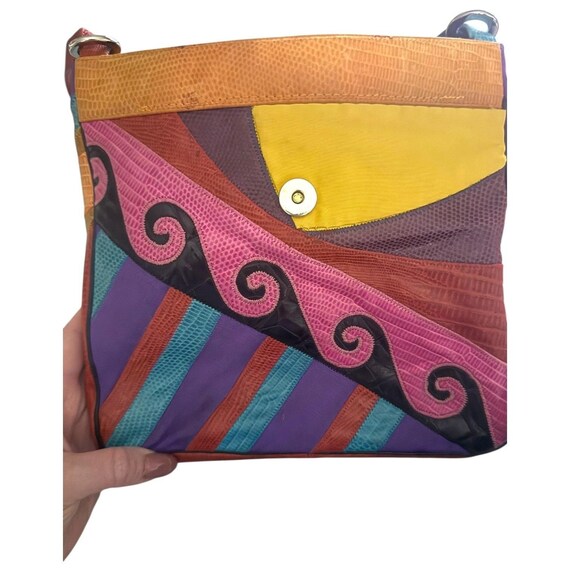 Sharif Patchwork Snakeskin Leather Crossbody Bag … - image 3