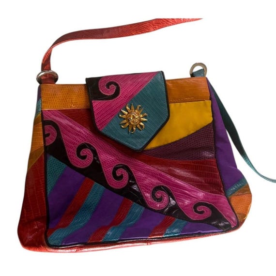 Sharif Patchwork Snakeskin Leather Crossbody Bag … - image 6