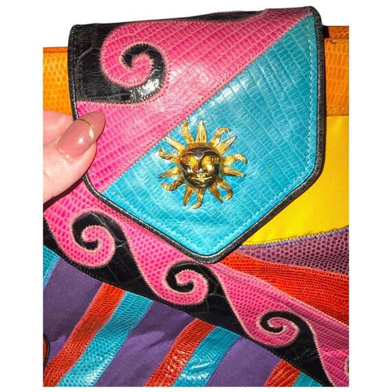 Sharif Patchwork Snakeskin Leather Crossbody Bag … - image 2