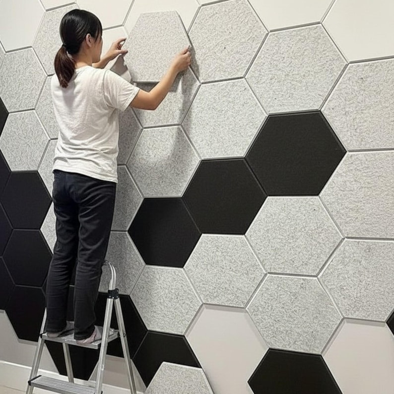 Hexagon Acoustic Wall Panels | Self Adhesive Sound Absorbing Foam Tiles ...