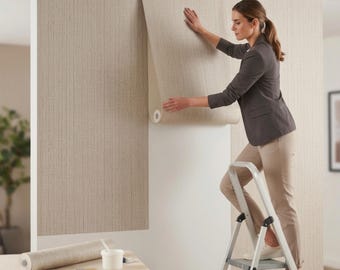 Papel pintado moderno texturizado / Papel pintado en tiras no tejido / Revestimiento de pared resistente a la humedad para dormitorio, sala de estar y cocina.