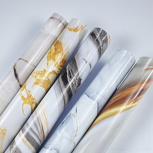 Papel tapiz autoadhesivo de mármol / Adhesivo de pared de PVC impermeable / Decoración de pared para cocina, baño y sala de estar Papel tapiz despegable y pegable