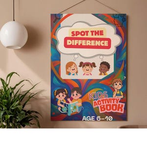 Książka z zadaniami „Znajdź różnice” dla dzieci w wieku 6–10 lat | Myślenie wizualne i koncentracja | Plik PDF do druku