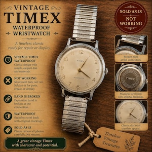 Vintage Timex Watch Parts - Etsy display picture 3