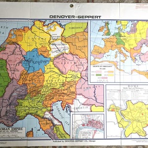 Vintage Denoyer-Geppert Holy Roman Empire Pull-Down Map (Times Mirror Series)