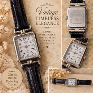 Vintage Timex Carriage Quartz Watch – Rectangular Case – Non-Working – For Repair or Display