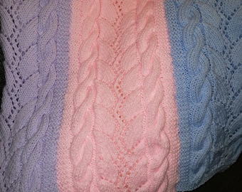 Hand knitted baby blanket