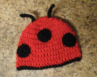 Ladybug hat fits 3 to 6 month