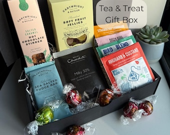 Tea and Treats Gift Box for Her | Luxury Chocolate, Sweet Treats Hamper | Thinking of You Gift | Thank You Gift | Care Package UK