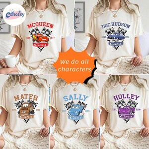 Disneyland Cars All Characters Shirt, Pixar Cars McQueen Sally Doc Holley Sheriff Flo Luigi&Guido Shirt, Disneyland Family Matching 2026 Tee image 2