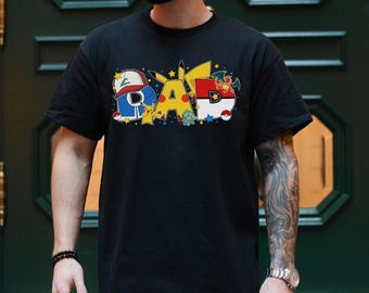 PokeDad Shirt, Pocket Beast Dad Gift, Picachu Charizad Dad Shirt, Father's Day Shirt, PokeDad Gift, Gift For Dad Birthday, Gift For Him