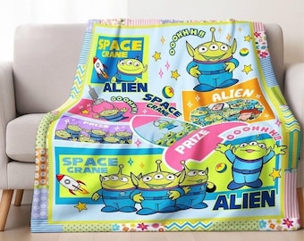 Disneyland Toy Story Aliens Blanket, Aliens Toy Story Pizza Planet Blanket, Woody Buzz Lightyear Jessie Toy Story, Gift for Boy or Girl