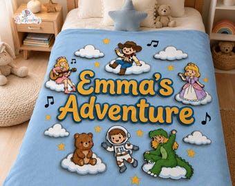 Personalized Toy Story 5 Blanket, Custom Name Disneytrip Toy Story Blanket, Pixar Toy Story 5 Kids Blanket, Toy Story 5 Gift for Boy, Girl