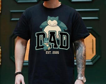 Personalized PokeDad Comfort Colors Shirt, Custom Anime Characters Dad Shirt, First Father's Day Gift for Dad, P0kemon Dad Tee Gift