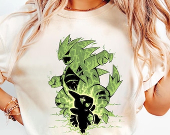 Pkemon Tyranitar Picachu Comfort Colors Shirt, The Dark Rock Monster Evolves, Tyranitar Larvitar Shirt, Video Game T-Shirt, Anime Fans Gift