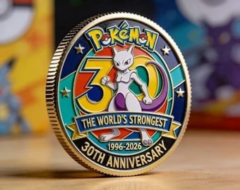 Pokerm0n 30th Anniversary 2026 Commemorative Challenge Coin, Pokeball 1996-2026 Collectible Coin, Pokeball 30Th Anniversary Commemorative