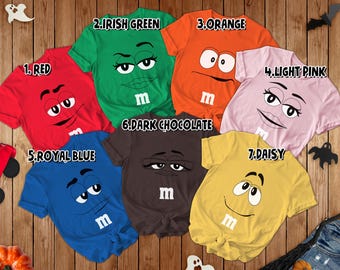 Custom Candy Matching Cosplay Shirt, M and M Candy Family Shirts, Candy Team Group Tee, Halloween Costume For Family, Birthday Party Shirt