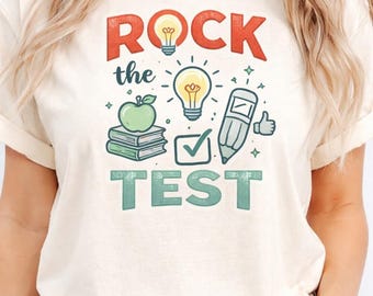 Rock The Test Shirt, Test Day Shirt, Retro Motivational Teacher Tee, State Testing Shirt, School Test Teacher Team Shirt