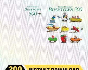 Richard Scarry Busytown 500 PNG Design, Children Book, Bookish, Cars and Trucks and Things That Go