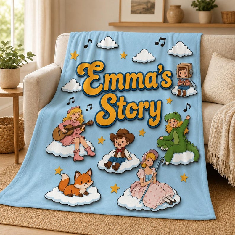 Personalized Toy Story Nursery Blanket, You've Got A Friend In Me, Pixar Toy Story 5 Kids Blanket, Toy Story Inspired Blanket image 2