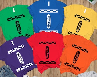 Crayon Costume Shirt, Toddler Crayon Shirt, Group Kids Party Costume Tee, Women Crayon Shirt, Halloween Matching Family T-Shirt