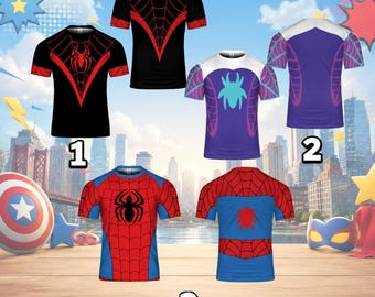 Camiseta 3D de Spider-Man para Halloween, Camiseta con estampado 3D de Spider-Man de Disneyland, Disfraz de personaje de película para fiestas y grupos.