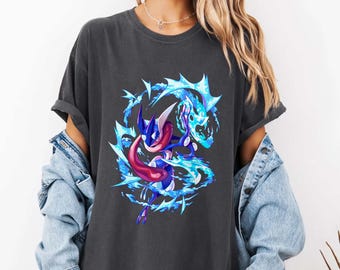 Camiseta de Greninja de Pokémon, camiseta de anime vintage japonesa, camiseta unisex de anime con estampado gráfico, camiseta de anime de Greninja, regalo para fans de Pokémon