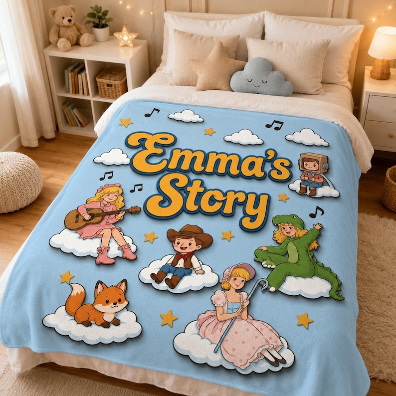 Personalized Toy Story Nursery Blanket, You've Got A Friend In Me, Pixar Toy Story 5 Kids Blanket, Toy Story Inspired Blanket image 1