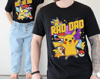 Pokem0n Pikachu Dad and Son Shirts, P0kemon Rad Dad And Rad Like Dad Sweatshirt, Pokeball Pikachu Dad And Son Shirt, PKM Fathers Day