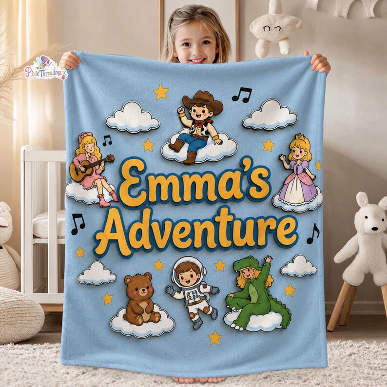 Personalized Toy Story 5 Blanket, Custom Name Disneytrip Toy Story Blanket, Pixar Toy Story 5 Kids Blanket, Toy Story 5 Gift for Boy, Girl image 4