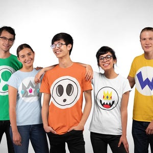 Personalized Super Mario Family Costume Shirt, Super Mario Costume Matching Tee, Mario Birthday Party Tee, Mario Luigi Princess Peach Shirt image 2