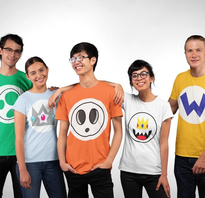 Personalized Super Mario Family Costume Shirt, Super Mario Costume Matching Tee, Mario Birthday Party Tee, Mario Luigi Princess Peach Shirt image 2