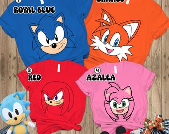 Personalized Sonic the Hedgehog Characters Shirt, Custom Hedgehog Video Game Shirt, Hedgehog Group Matching Tee