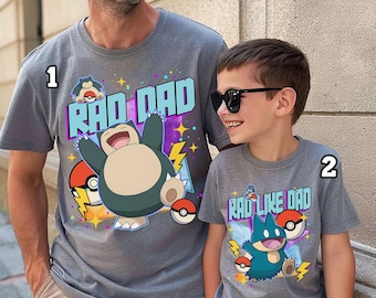 Snorlax Munchlax Dad and Son Shirt Custom Munchlax Anime T-shirt, Hoodie Shirt Manga Gifts, Custom PokaDad Shirt, Pocket Beast Hoodies