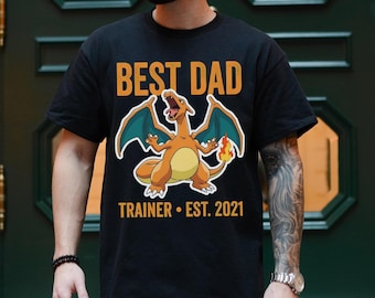 Personalized PokeDad Best Dad Trainer Shirt, P0kemon Dad Shirt, P0kemon Shirt Gift For Dad, PokeDad Gift For Grandpa, Pocket Beast