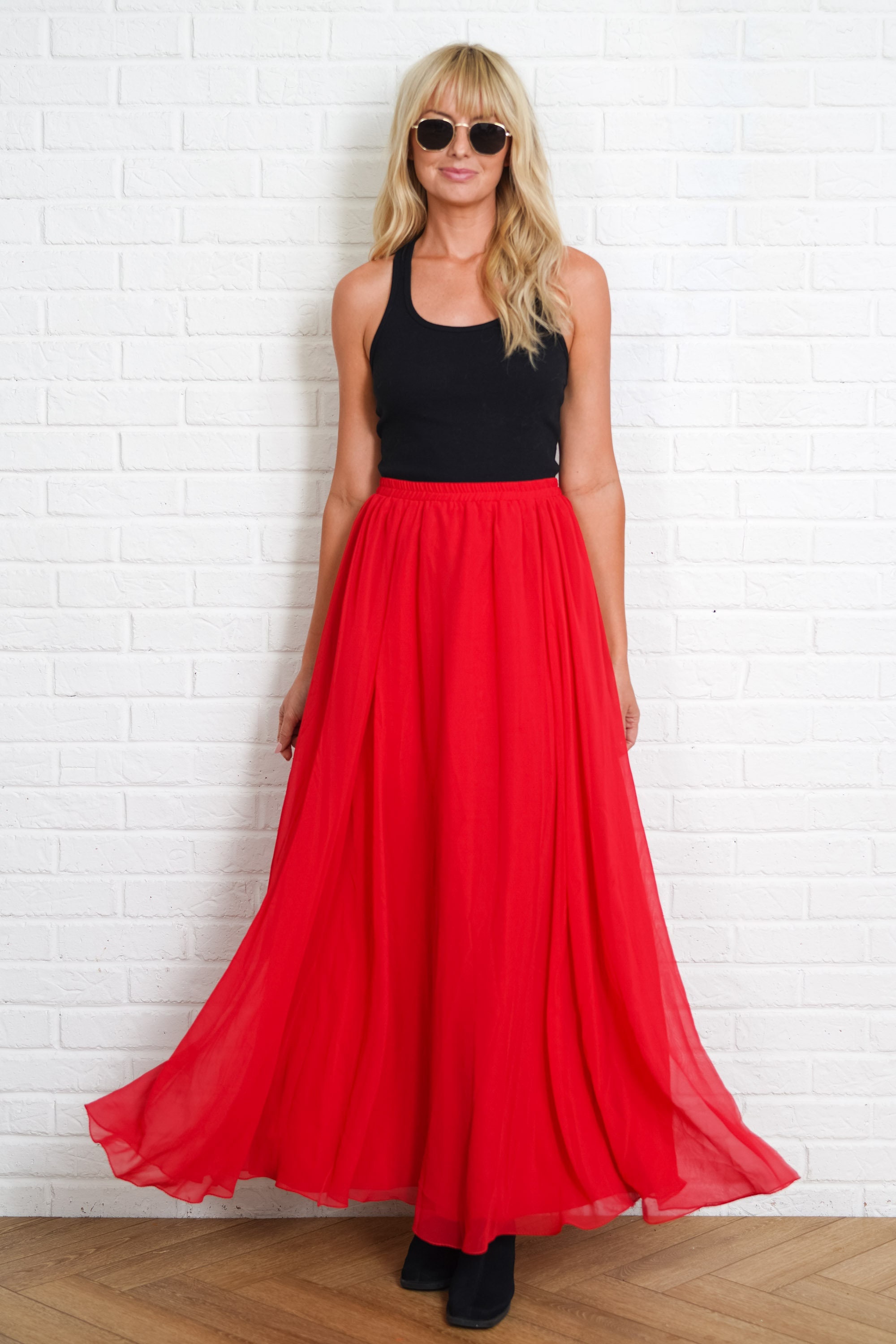 Chiffon maxi skirt 80s deals