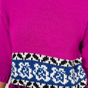 80’s Blue Nubby Knit Chunky Short Sleeve Sweater by Side Lines
