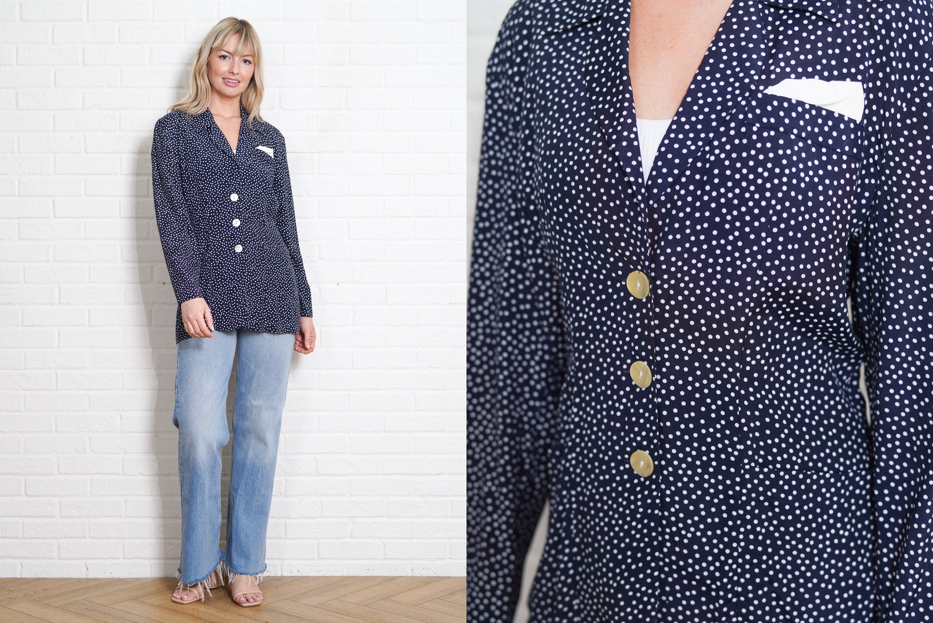 ジャケット・アウター everyone polka-dot Jacket Red Polka Dot Jacket - Etsy