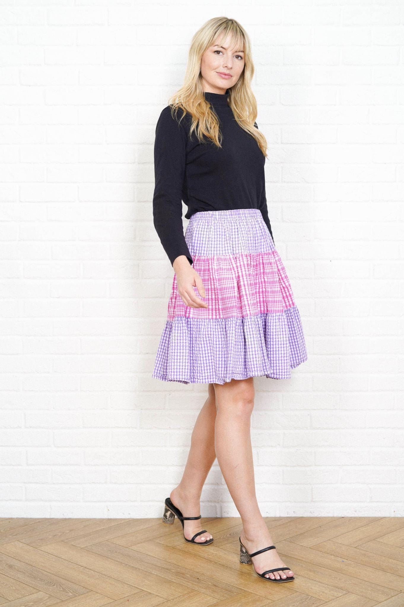 Purple Gingham Skirt