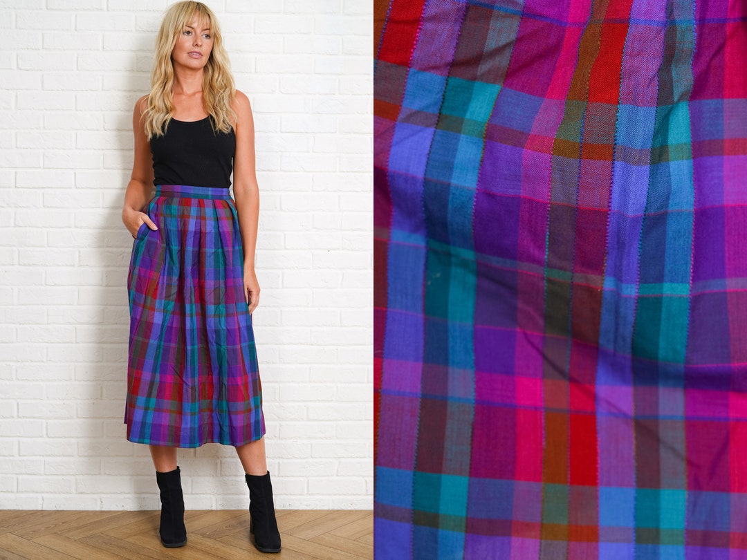 1990s Vintage Striped A-line Skirt - M